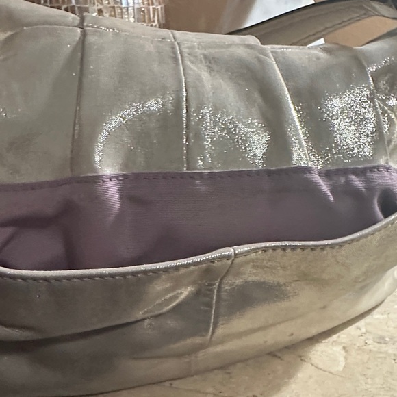 Coach Metallic Silver Shoulder Bag - Picture 4 of 7